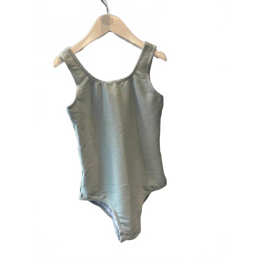 NEW PLANET SEA girls ribbed one-piece swimsuit in aqua